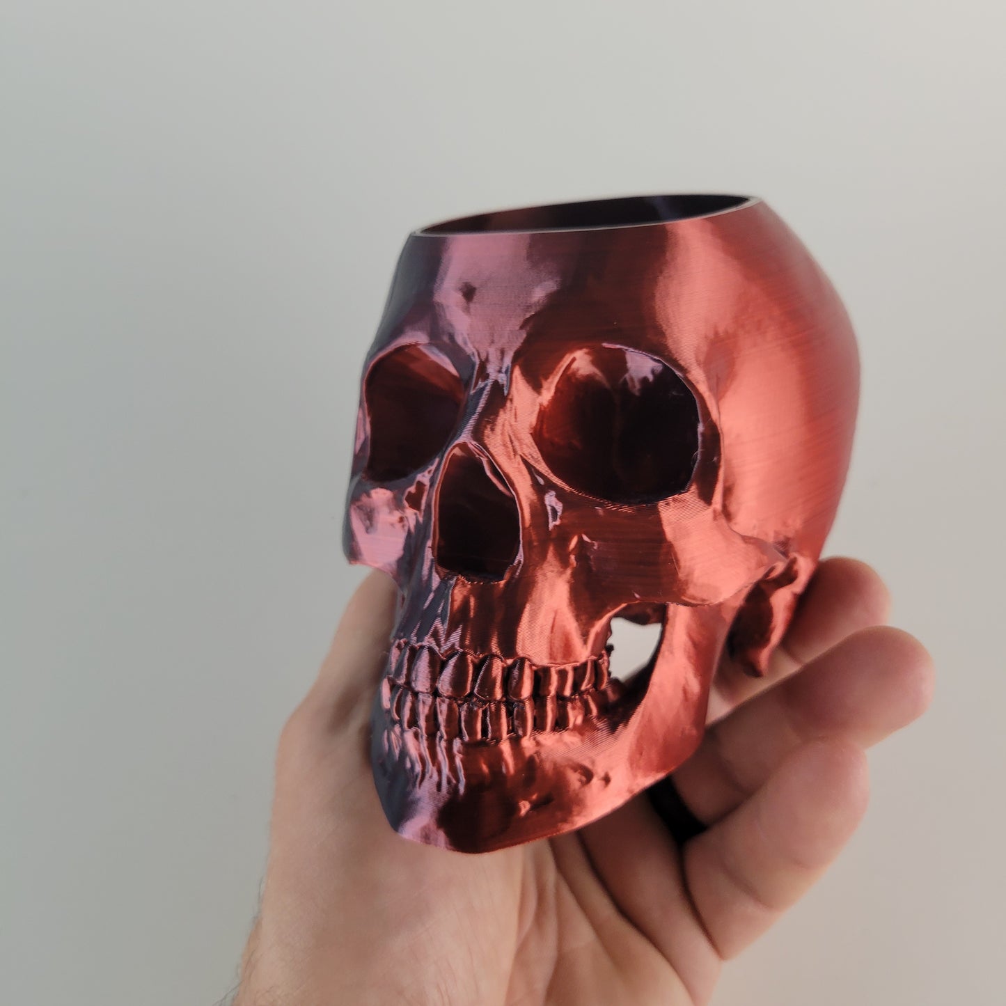 Skull Herb Planter, 3D Printed 3/4 sized skull replica.