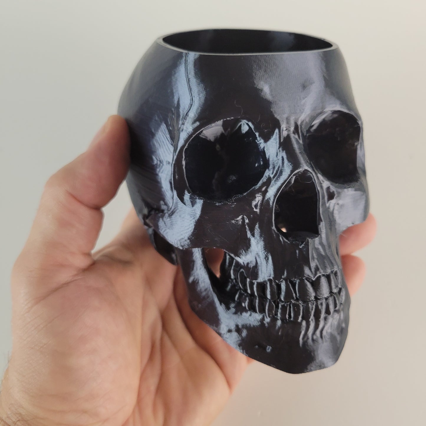 Skull Herb Planter, 3D Printed 3/4 sized skull replica.
