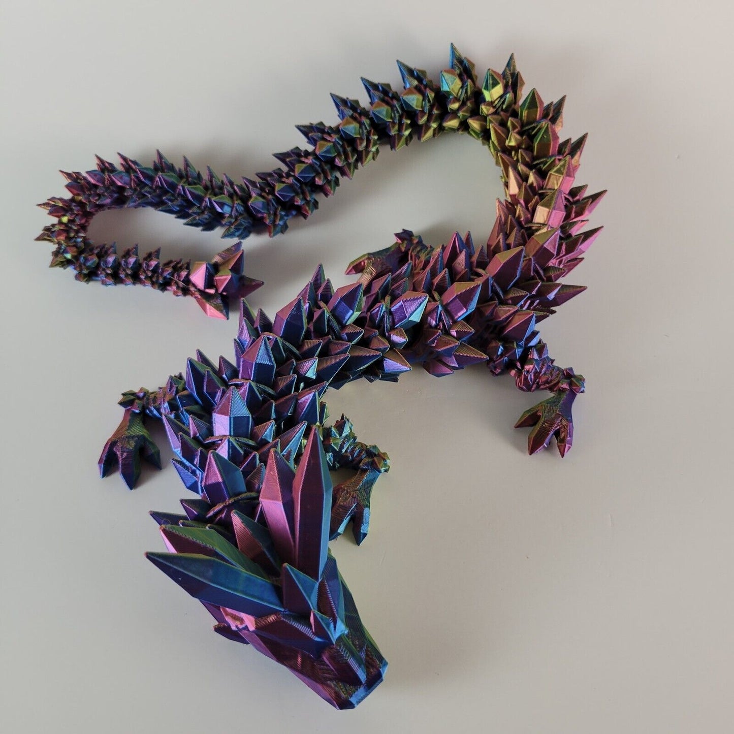 Cinderwing Articulated 12", 18", 24", 31", 48" Crystal Dragon Fidget Toy/ Desk, Home Decor