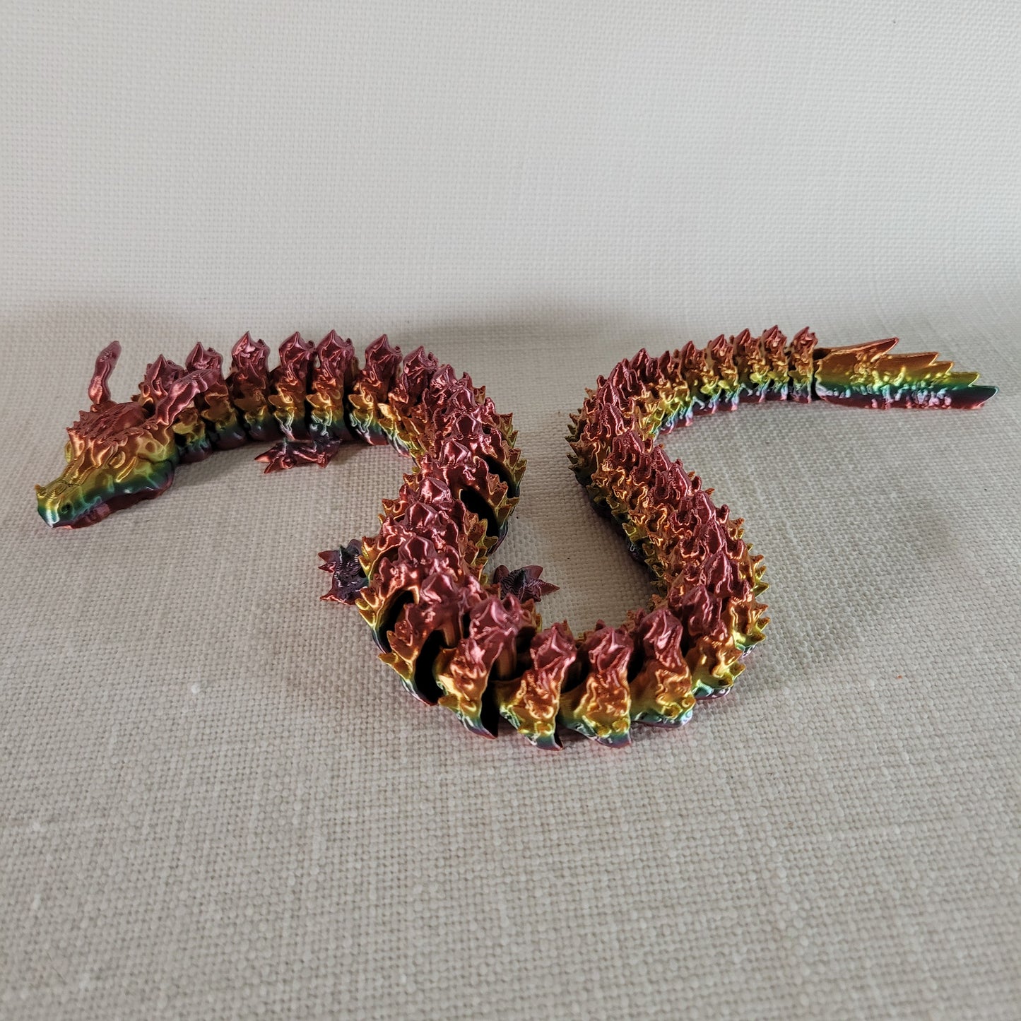 Articulated 3D Printed Articulated 25" Dragon Fidget Toy, Desk Decor