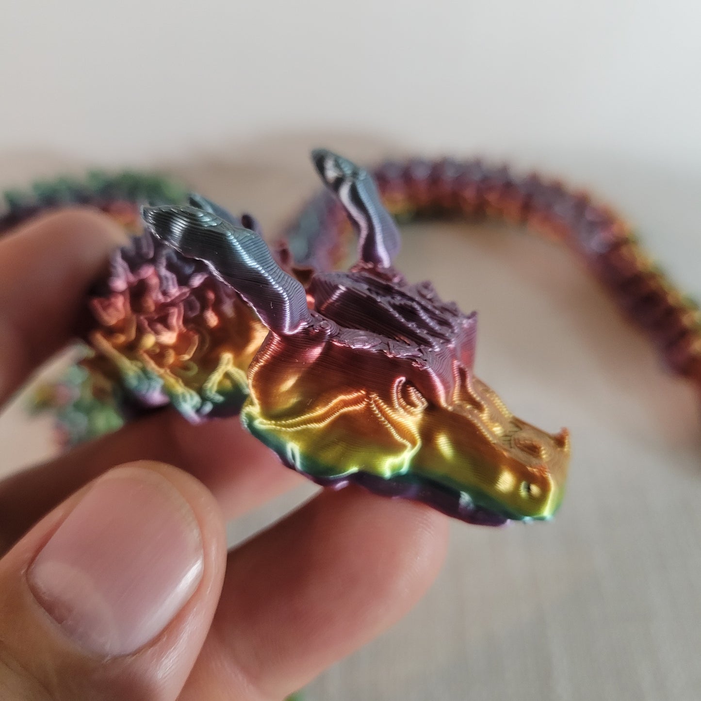 Articulated 3D Printed Articulated 25" Dragon Fidget Toy, Desk Decor