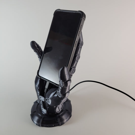 Robot Hand Phone Holder with Hidden Charging port.