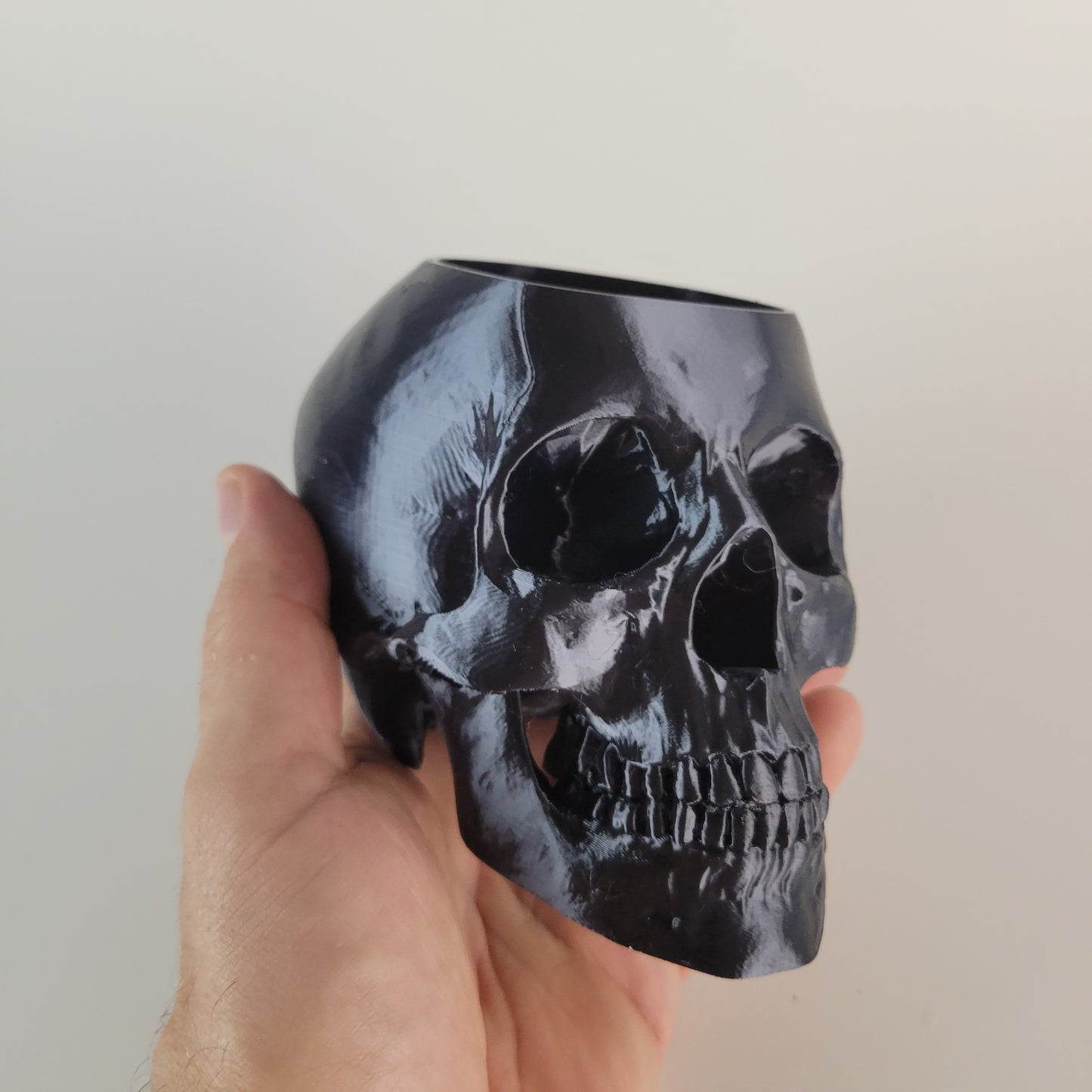 Skull Herb Planter, 3D Printed 3/4 sized skull replica.