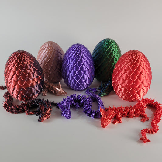12" Articulated Dragon & Surprise Egg 3D Printed Fidget Toy/Desk Decor