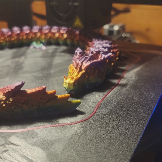 Articulated 3D Printed Articulated 25" Dragon Fidget Toy, Desk Decor